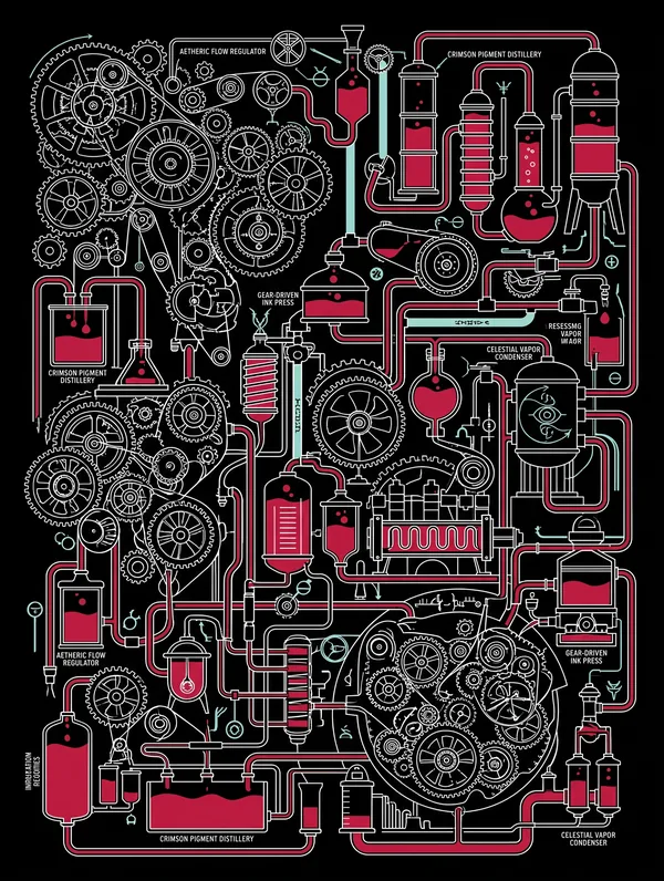 The Ink Mill — Dark Mode screensaver preview